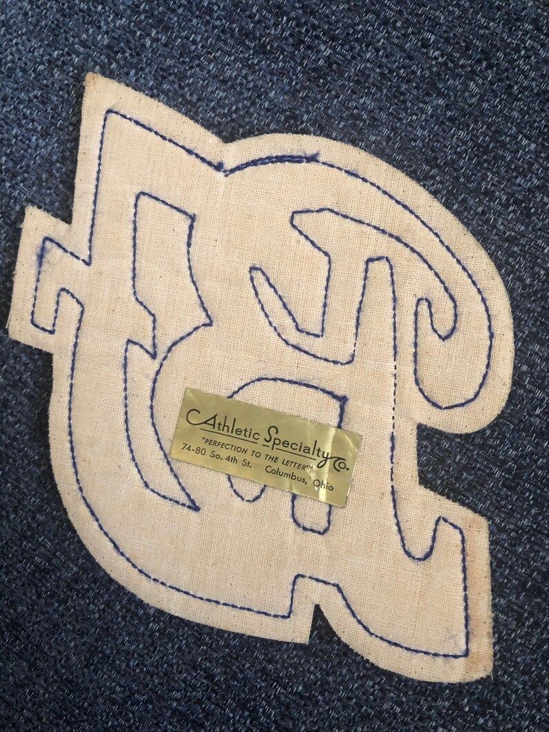 Vintage chenille patch-Letterman BJ