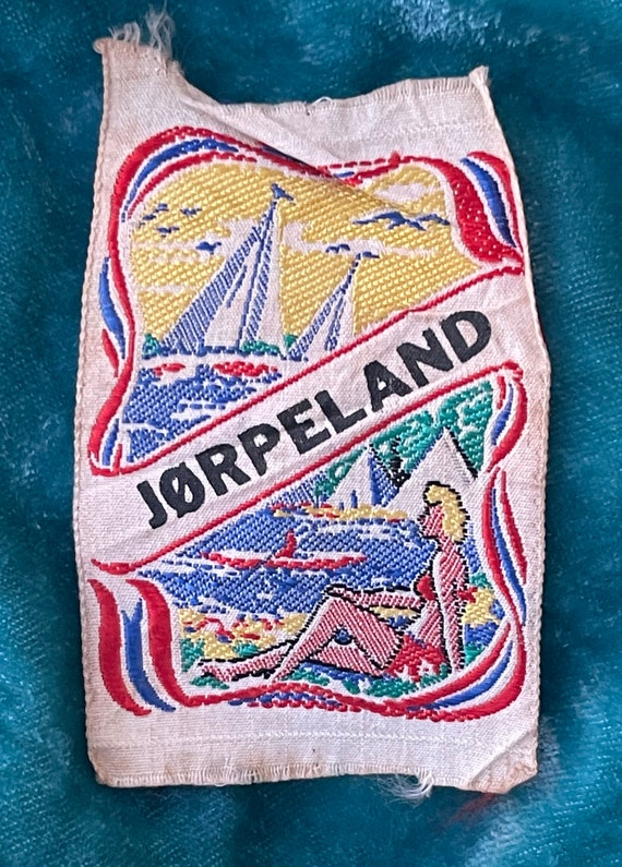 Vintage Travel Jorpeland woven Patch label Tiny an