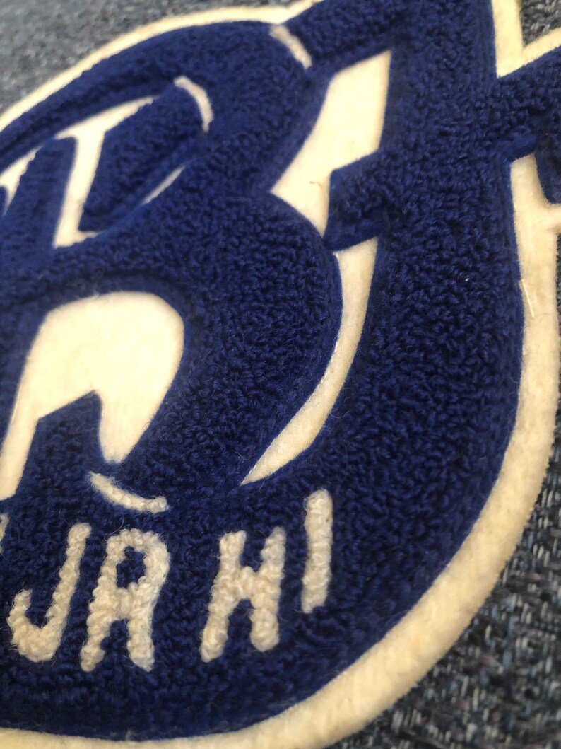 Vintage chenille patch-Letterman BJ