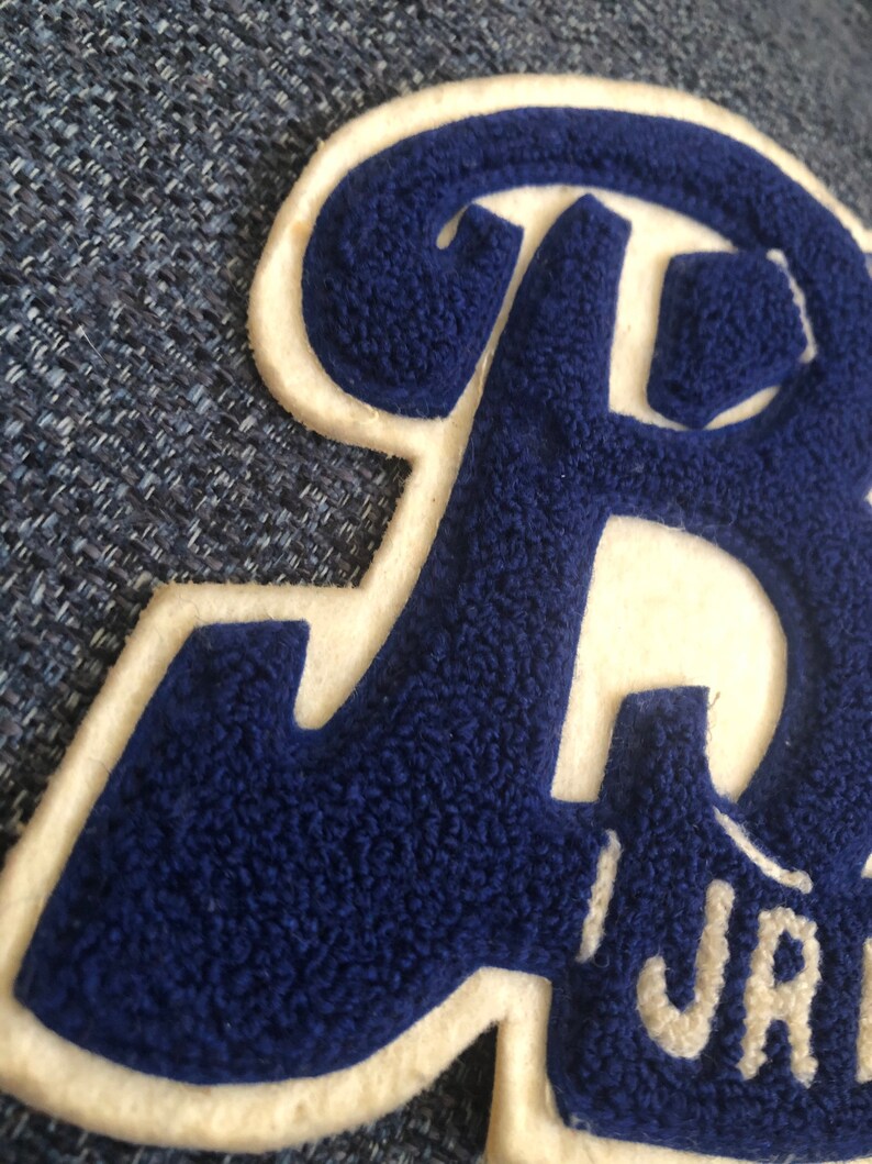 Vintage chenille patch-Letterman BJ