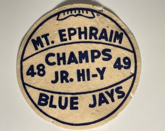 Vintage flocked wool felt patch--Blue Jays Champs 48-49