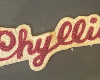 Vintage chenille patch -Letterman Varsity “Phyllis” script