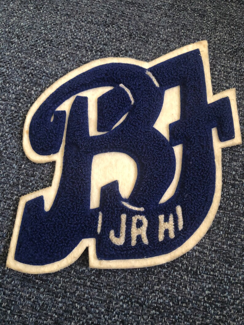 Vintage chenille patch-Letterman BJ