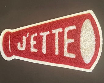 Vintage chenille Large patch-MEGAPHONE “J’ETTE” cheer