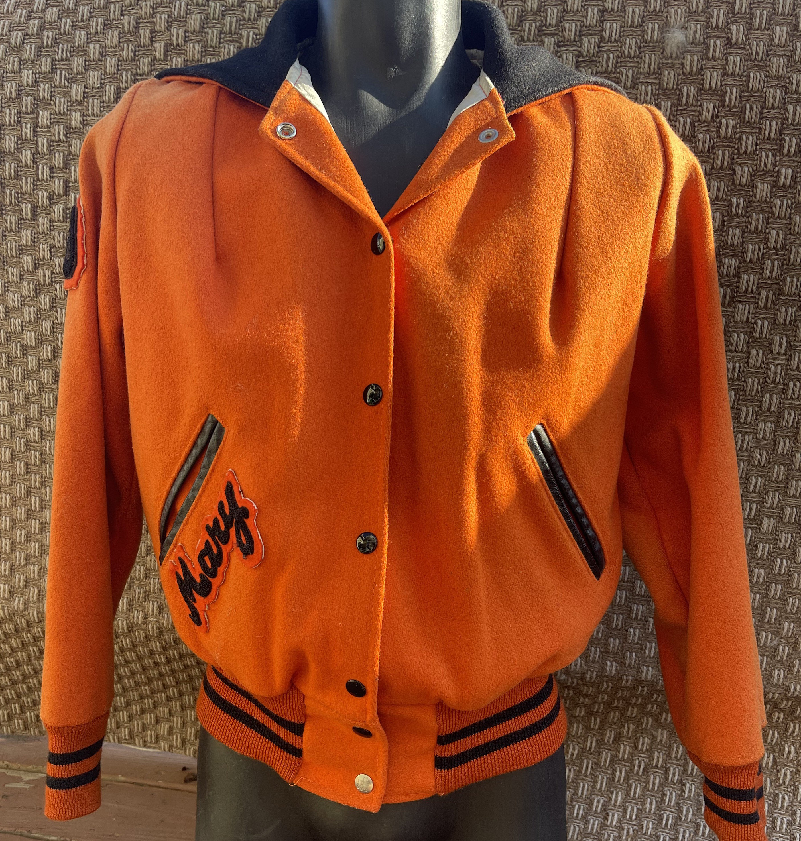 Vintage Letterman Varsity Jacket West Orange Womens L 42 Blue