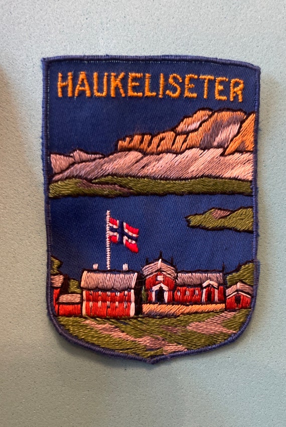 Vintage Travel Norwegian Norway woven Patch label 