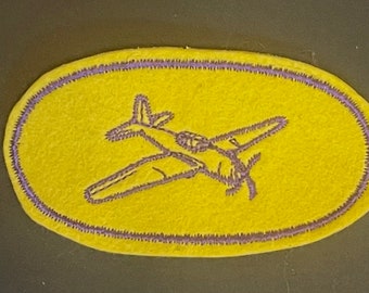 Vintage “airplane ” Flying embroidered wool patch