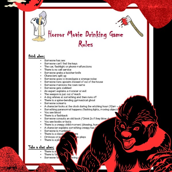 Horror Movie Drinking Game