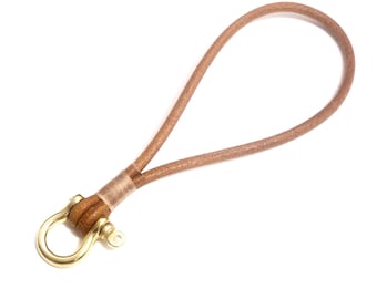 Brown Leather Keychain,Leather Cord Key Holder,Leather Key Ring