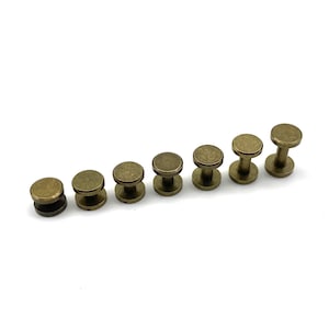 Rivetti Chicago in bronzo Rivetti a vite in pelle Borchie a vite con cappuccio da 10 mm, altezza da 4 mm a 15 mm