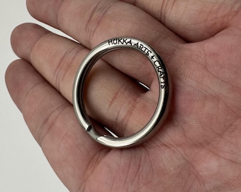 Llavero con texto de frase personalizado, anilla dividida de acero inoxidable, anillo fuerte de 32 mm