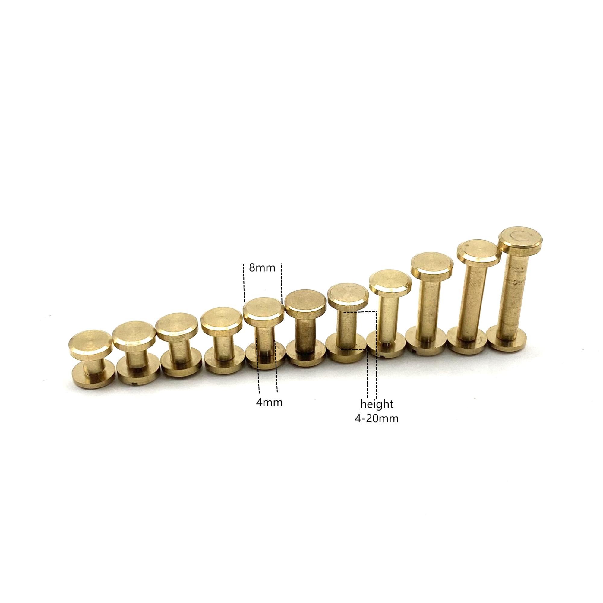 Brass Chicago Rivets Leather Binding Rivets 8mm Cap Screw Studs,height ...