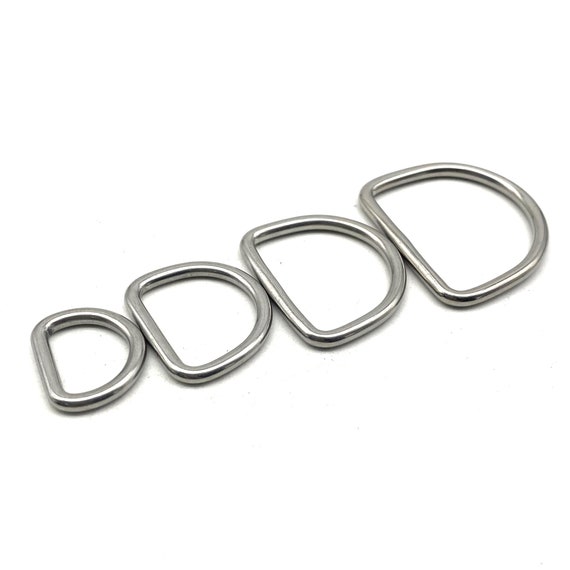Stainless D Ring Seamless D Loop Bag Strap Fasten Ring Leather Hardwares 15-20-25-30mm