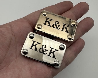 Etiqueta de equipaje personalizada: etiqueta de aleación, etiqueta de equipaje personalizada (47,5 x 30 mm)