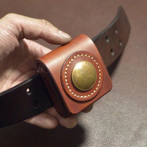 Custodia per accendino Zippo da uomo con cintura attaccata, in pelle, cucita a mano, regalo per marito