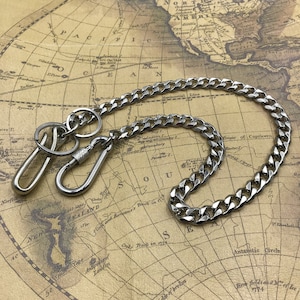 Stainless Wallet Chain Men's Purse Chain With Screw Lock Carabiner