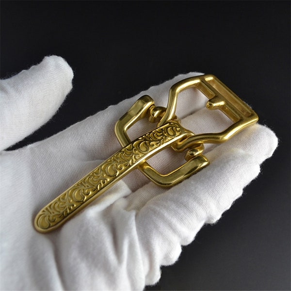 Messing Littleton Cavalry Buckle Echte Gürtelschnalle Kit Gravierte Gürtel Verschluss des Waldläufers
