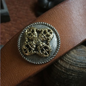 Buddhist Pestle Conchos Leather Decorative Button Screw back