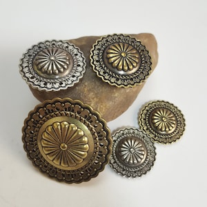 Läderväska Dekorera Concho Skruvfäste, Mässing & Silver Utsmyckning Conchos