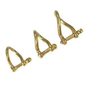 Brass Shackle Screw Clasp Anchor Bow Shackle Leather Keychain Hardwares