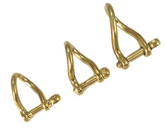Brass Shackle Screw Clasp Anchor Bow Shackle Leather Keychain Hardwares