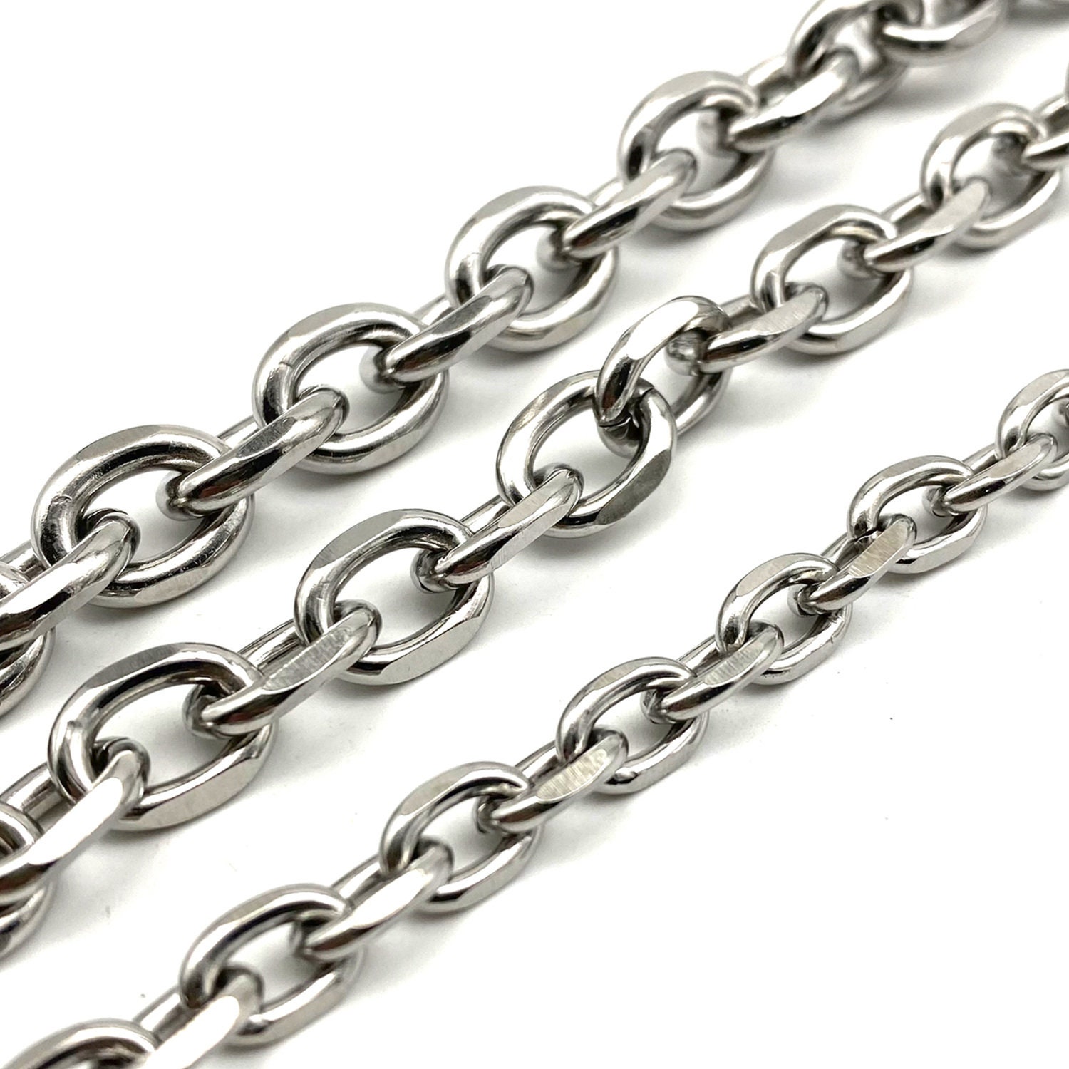OX JEWELRY Anchor Chain Classic Ring 21号 Anchor Chain Link Ring .925 Sterling Silver Band Jewelry