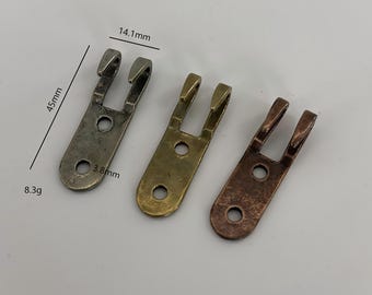 Laiton et cuivre double crochet de fixation de sac sangle clip 45 * 14 mm