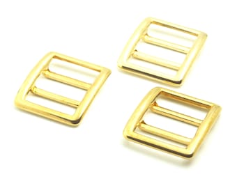 Anello di fissaggio in ottone, fibbia di regolazione della borsa in pelle, hardware di fissaggio per la regolazione della maniglia, fibbie con cursore in ottone