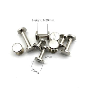 Rivetti Chicago argento da 10 mm Rivetti a vite in pelle Rivetti per rilegatura di libri