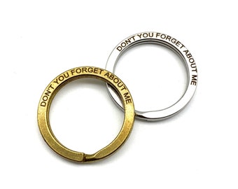 Custom Phrase Key Split Ring,Custom Text Keyring,Brass&Stainless Key Ring Customized 22/25/28/30/32/35mm 6 Size