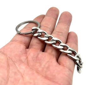 Chain Type Key Ring,Key Decoration Accessories, Stainless Curb Chain 12amm Keychain Extension