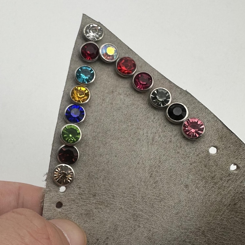Colorful Rivet Rhinestone Snap Rivets Brass Hammer Drive Button Rivets 12 Colors - Etsy