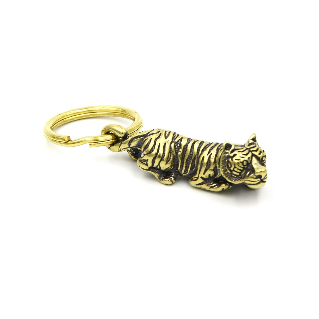Brass Tiger Keyring Children Gifts Tiger Keychain Pendant - Etsy
