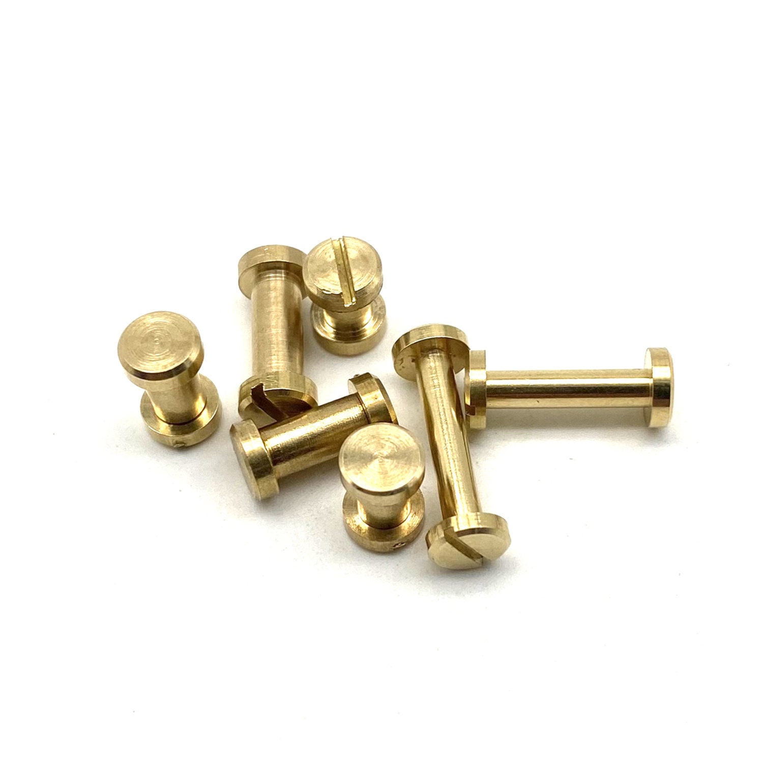 Novel Rivet 6mm Cap Brass Chicago Screw Rivets Leather Screw Button Book Binding ...