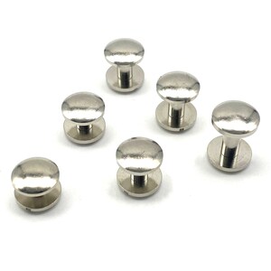 Arc Cap Silver Plated Chicago Rivets 10x (4-15mm) Leather Craft Screw ...