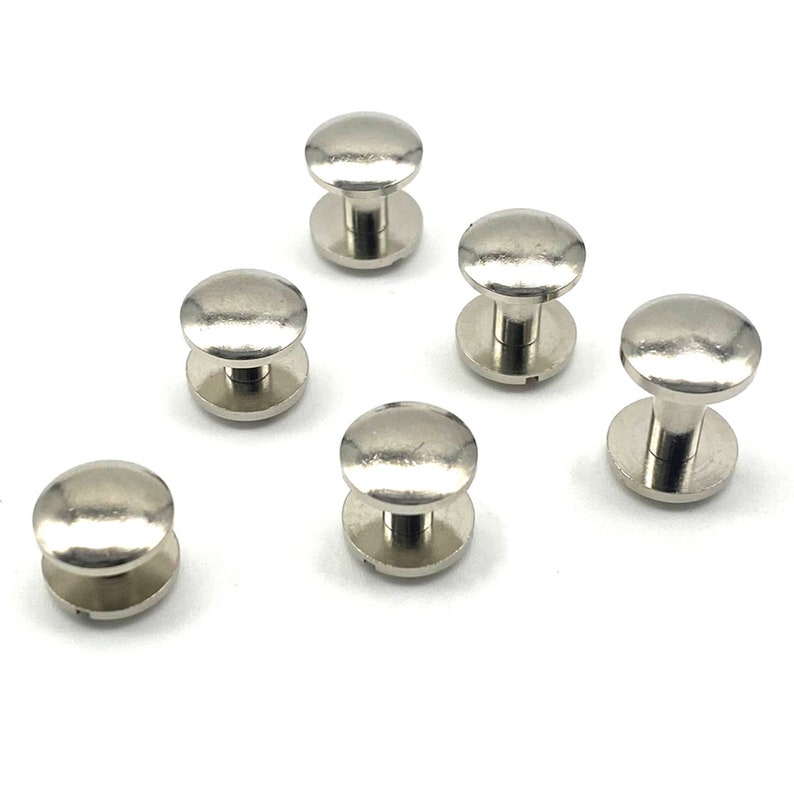 Arc Cap Silver Plated Chicago Rivets 10x (4-15mm) Leather Craft Screw ...