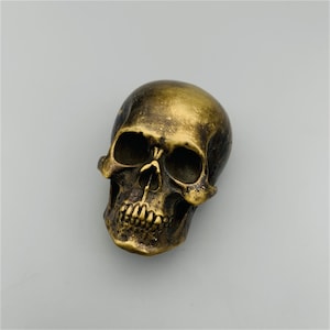 Brass Skull Buckle Retro Leather Belt Buckle