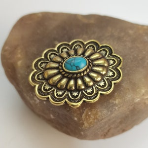 Turquoise Flower Concho Screw Back Buttons Leather Bag Embellishment Hardwares