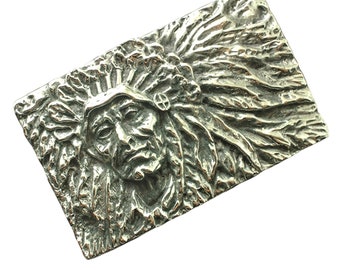 Indian Chief Design koperen gesp lederen riembevestigingsgereedschap