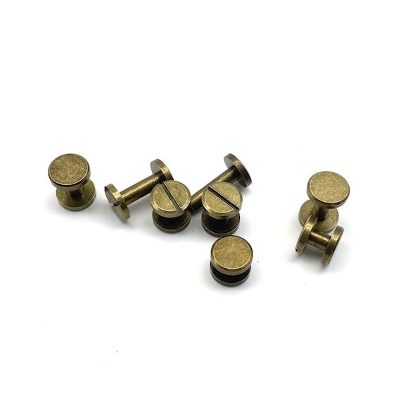 Sourcing Map 10 Sets Rundnieten – 15x7,5 Mm, Silber, Für Leder, Mit Schrauben, Zinklegierung