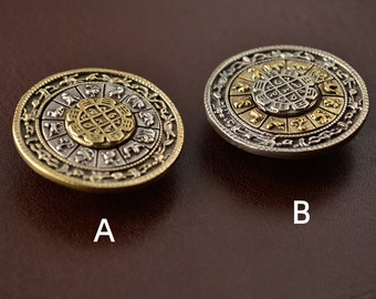 Zodiac Rotary Concho Screw Back Leather Decoration Buttons