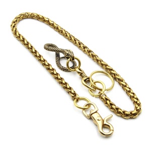 Cadena de cartera de motorista, gancho de serpiente de latón, cadena para bolso de hombre, accesorios de atuendo para hombre, regalo