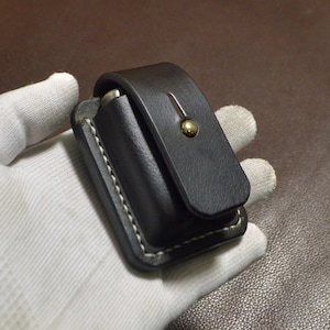 Custodia per accendino Zippo cucita a mano, custodia per cintura da uomo