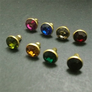 Rivetti a scatto con strass Rivetti in ottone con martello 8 colori 6 x 6 mm
