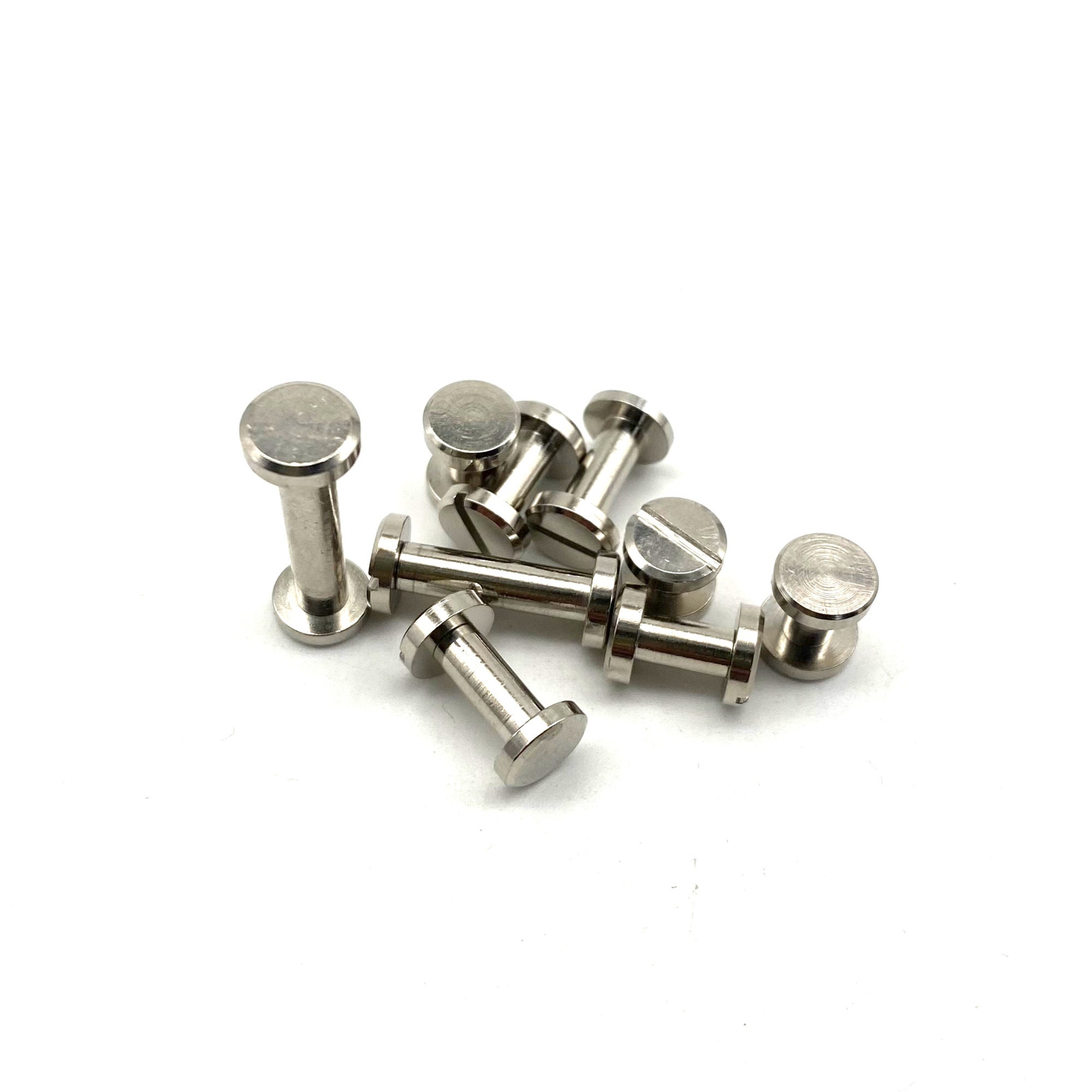 Novel Rivet 8mm Cap Silver Chicago Screw Rivets Leather Screw Button Book Binding ...