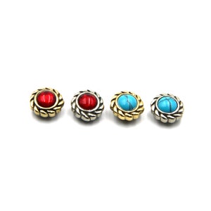 Accesorios de decoración de cuero Conchos turquesa, botones de sujeción con rosca
