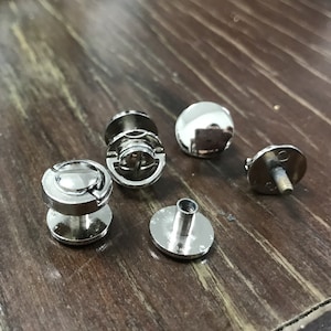 Nickel Plated Screw Rivets With D Ring Loop 13x6mm
