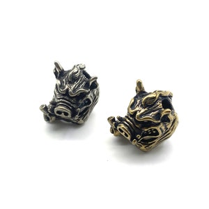 Brass Wild Boar Paracord Beads Knife Lanyard Beads