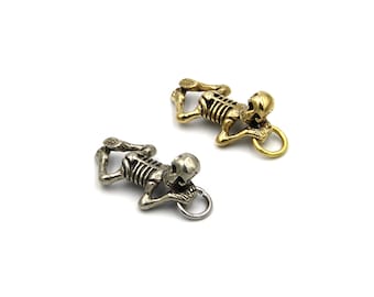 Brass Skull Keyring,Skull Necklace DIY,Skull Charm Pendants,Skull Jewelry