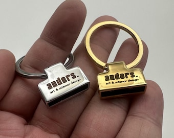 Llavero de cuero con logotipo personalizado y hebilla de lazo para llaves